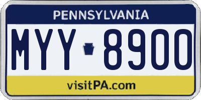 PA license plate MYY8900