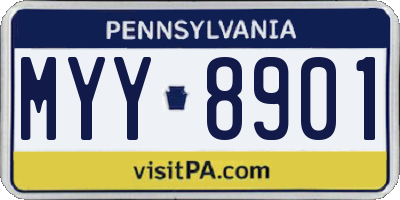 PA license plate MYY8901