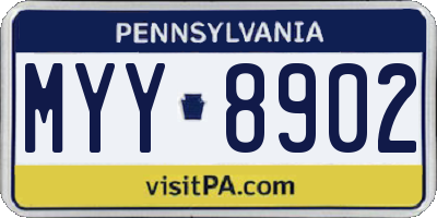 PA license plate MYY8902