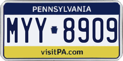PA license plate MYY8909
