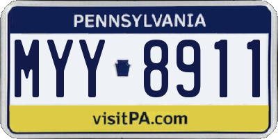 PA license plate MYY8911