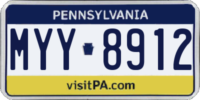 PA license plate MYY8912