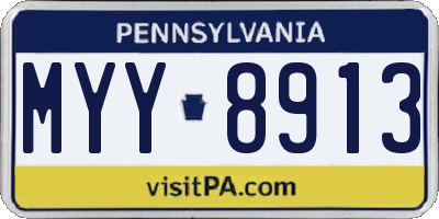 PA license plate MYY8913