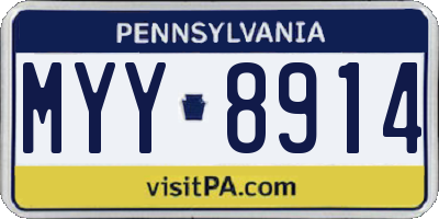 PA license plate MYY8914