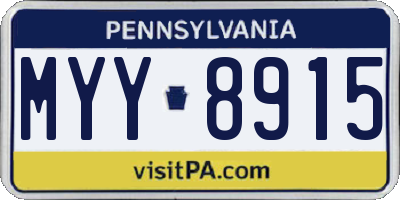 PA license plate MYY8915