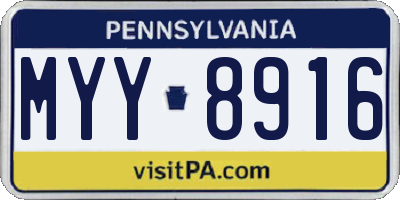 PA license plate MYY8916
