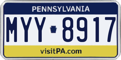 PA license plate MYY8917