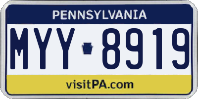 PA license plate MYY8919