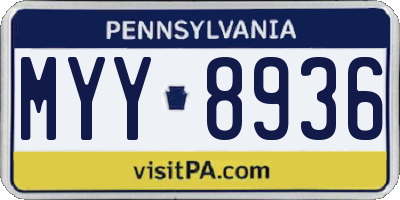PA license plate MYY8936