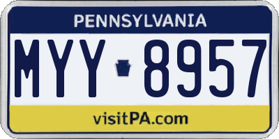 PA license plate MYY8957