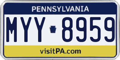 PA license plate MYY8959
