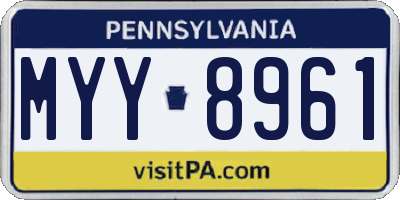 PA license plate MYY8961