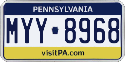 PA license plate MYY8968