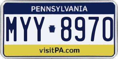 PA license plate MYY8970