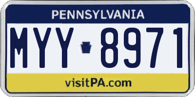 PA license plate MYY8971