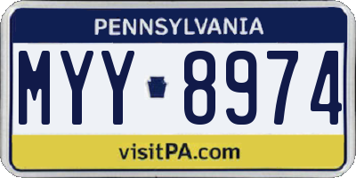 PA license plate MYY8974