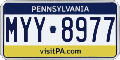 PA license plate MYY8977