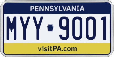 PA license plate MYY9001