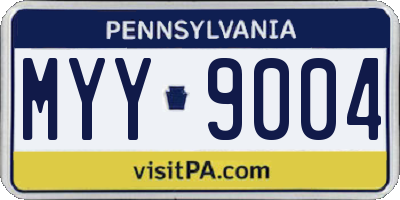 PA license plate MYY9004