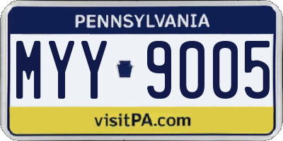 PA license plate MYY9005