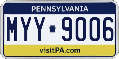 PA license plate MYY9006