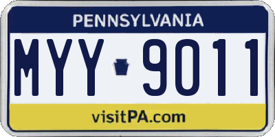 PA license plate MYY9011