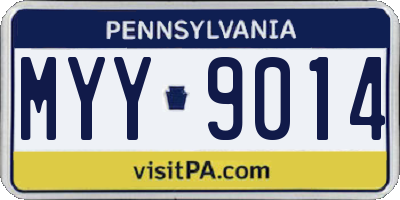 PA license plate MYY9014
