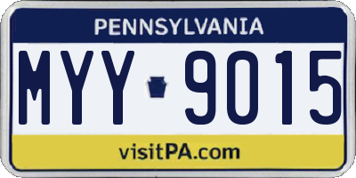 PA license plate MYY9015