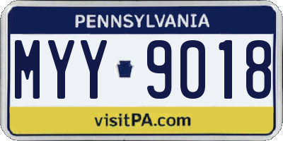 PA license plate MYY9018
