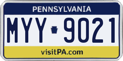 PA license plate MYY9021