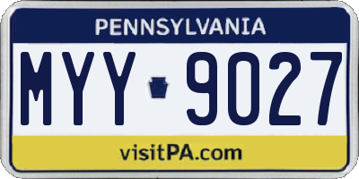 PA license plate MYY9027