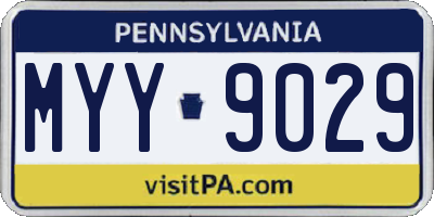 PA license plate MYY9029