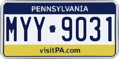 PA license plate MYY9031