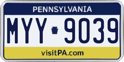 PA license plate MYY9039
