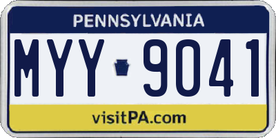 PA license plate MYY9041