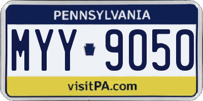 PA license plate MYY9050