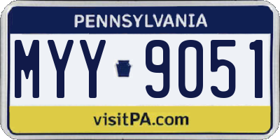 PA license plate MYY9051