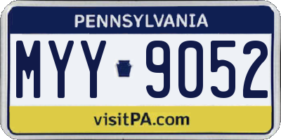 PA license plate MYY9052