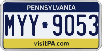 PA license plate MYY9053