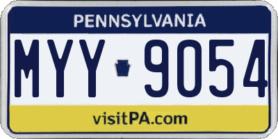 PA license plate MYY9054