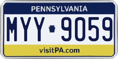 PA license plate MYY9059