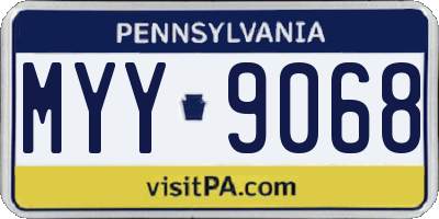 PA license plate MYY9068