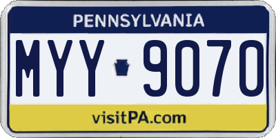 PA license plate MYY9070