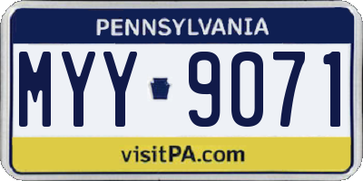 PA license plate MYY9071