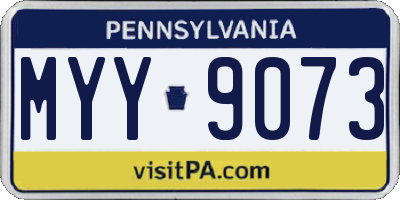 PA license plate MYY9073