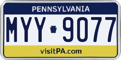 PA license plate MYY9077