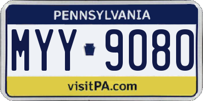 PA license plate MYY9080
