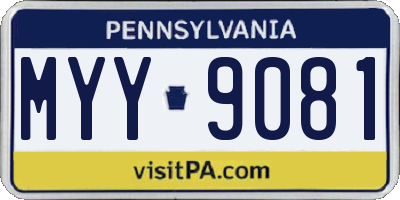 PA license plate MYY9081