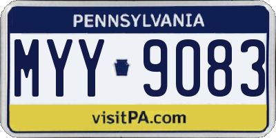 PA license plate MYY9083