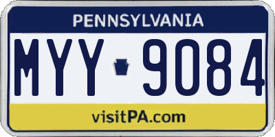 PA license plate MYY9084